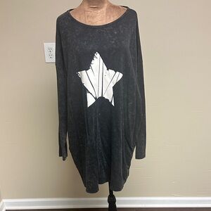 Free People Black and White Star Dress